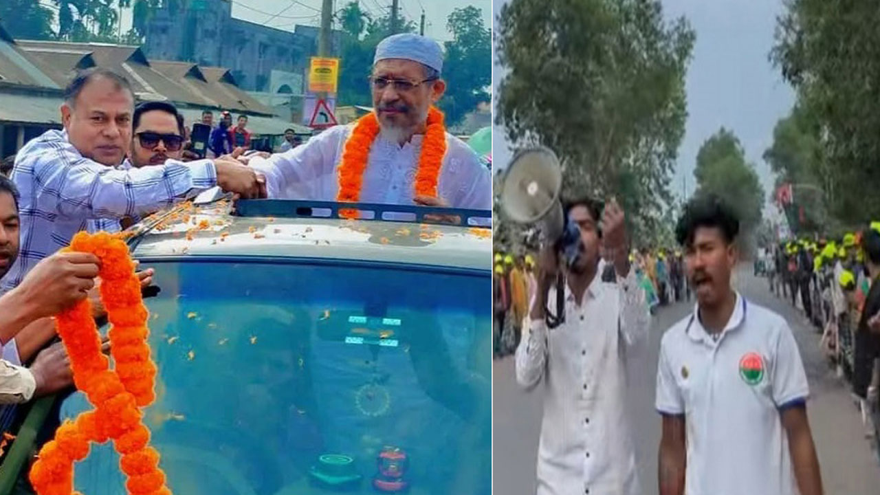 ময়মনসিংহের পথে পথে বাবরকে সংবর্ধনা